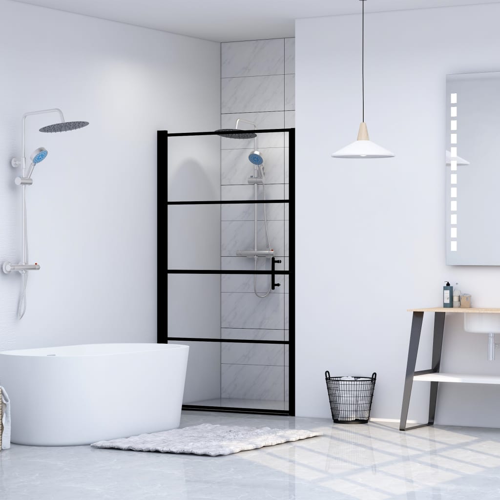 Mampara de ducha cristal templado 81×195 cm negro