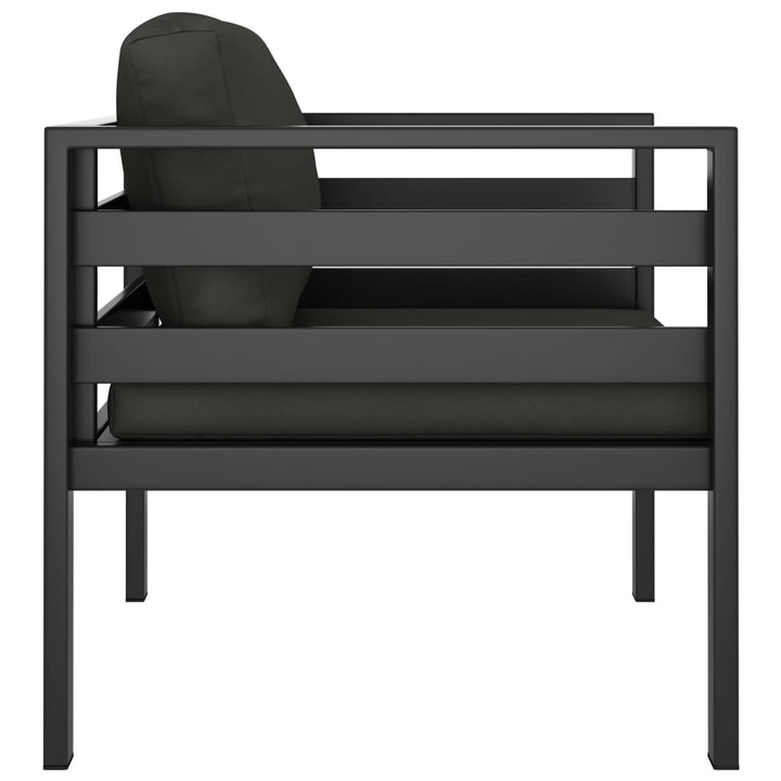 Einzelsofa mit Kissen Aluminium Anthrazit