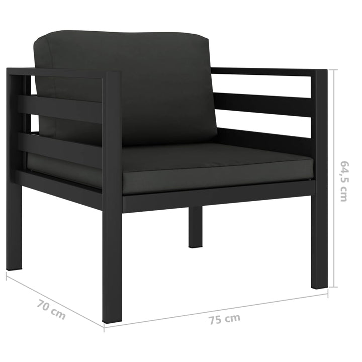 Einzelsofa mit Kissen Aluminium Anthrazit