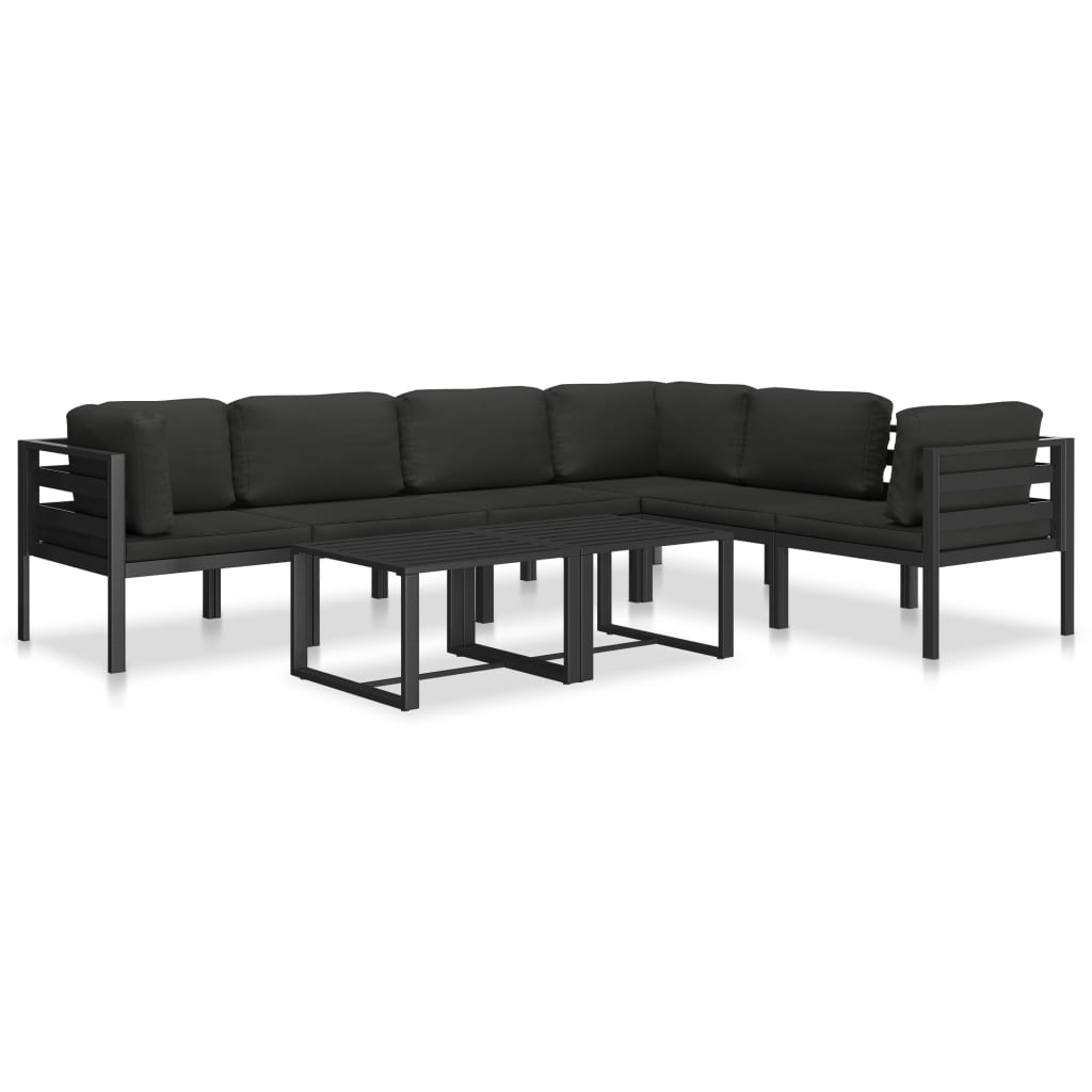 Einzelsofa mit Kissen Aluminium Anthrazit