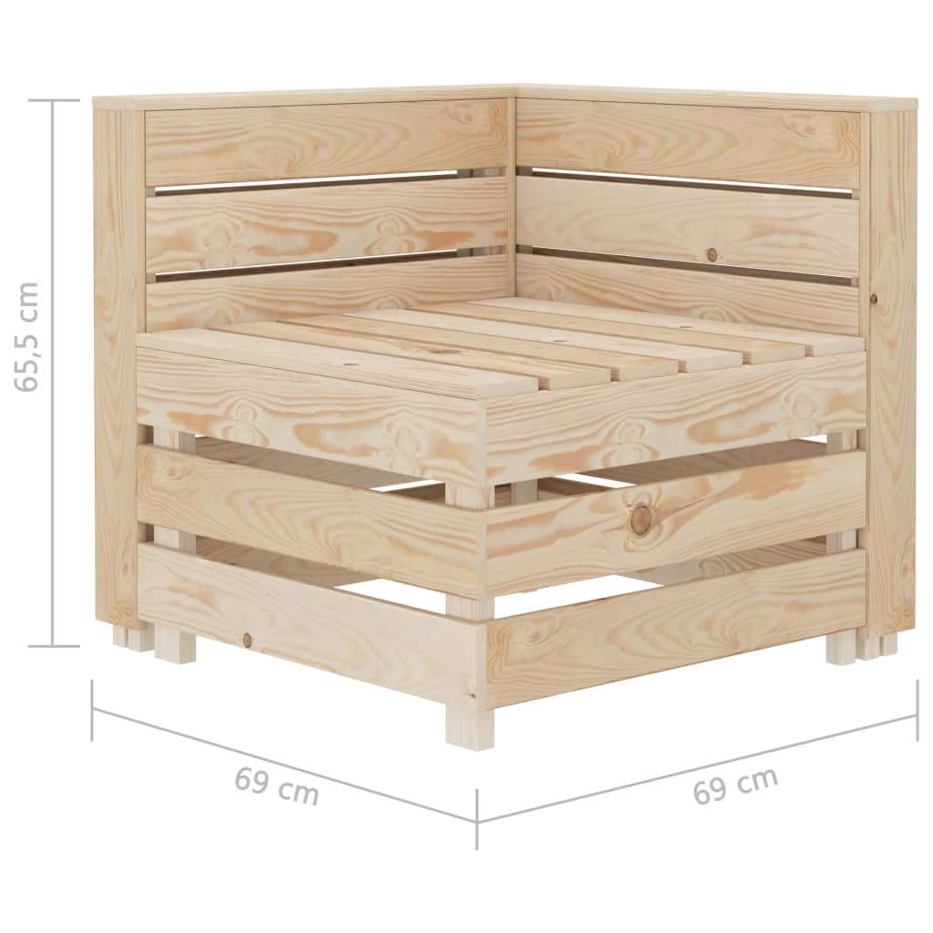 Garten-Ecksofa aus Paletten Holz