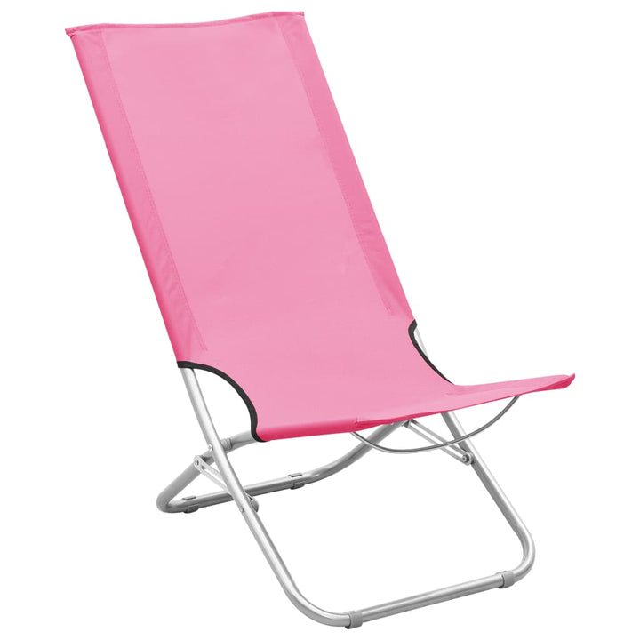 Klappbare Strandstühle 2 Stk. Rosa Stoff