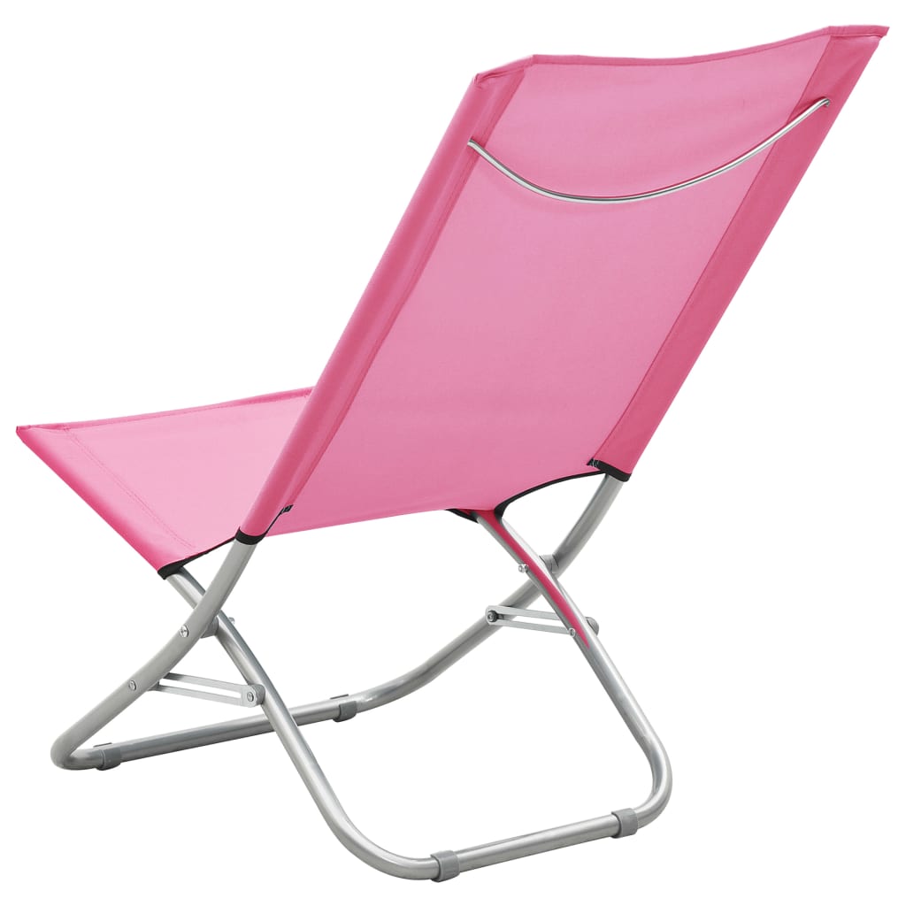 Klappbare Strandstühle 2 Stk. Rosa Stoff