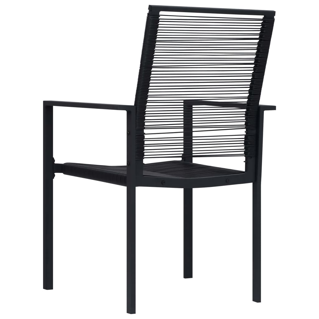 Gartenstühle 2 Stk. PVC Rattan Schwarz