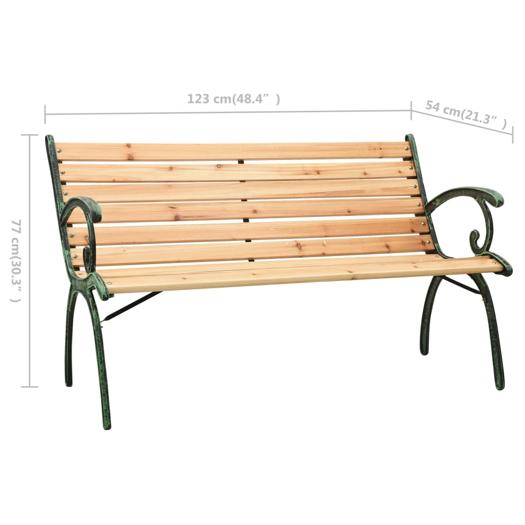 Gartenbank 123 cm Gusseisen und Massivholz Tanne