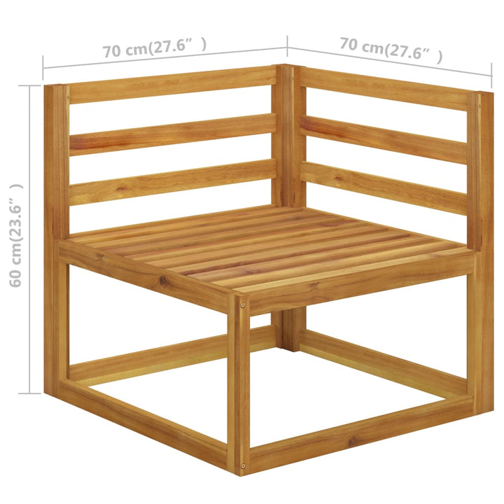 2-tlg. Sofa-Set mit cremeweißen Kissen Akazie Massivholz