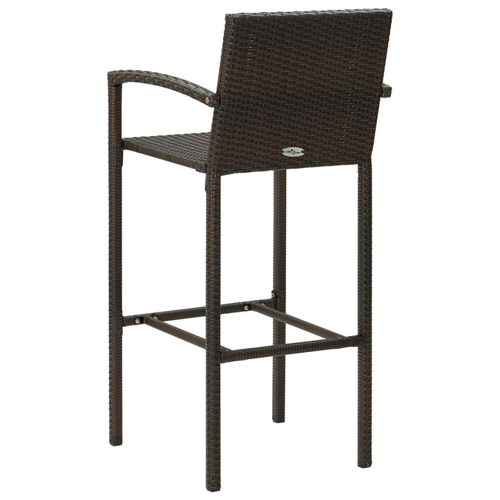 Barhocker 4 Stk. Braun Poly Rattan