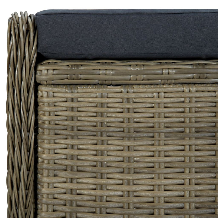 Verstellbarer Gartensessel mit Fußhocker Poly Rattan Braun