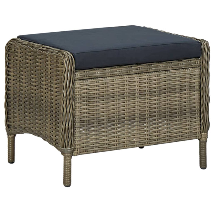 Verstellbarer Gartensessel mit Fußhocker Poly Rattan Braun