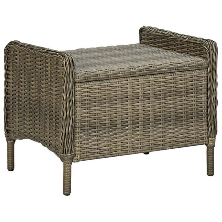 Verstellbarer Gartensessel mit Fußhocker Poly Rattan Braun