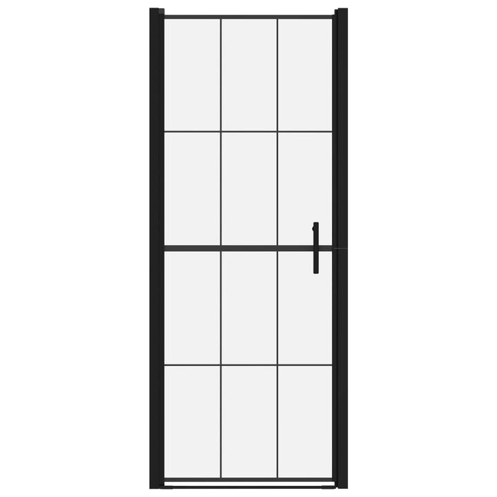 Puerta de ducha cristal templado 81x195 cm negro