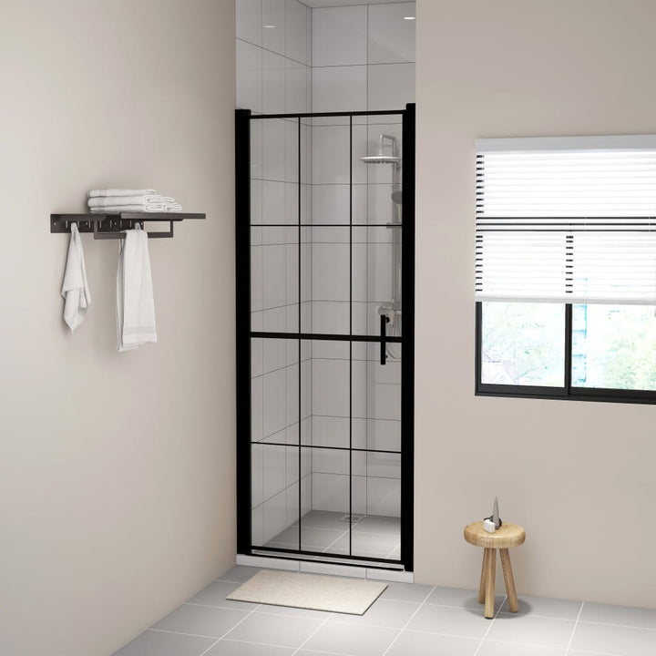 Puerta de ducha cristal templado 81x195 cm negro