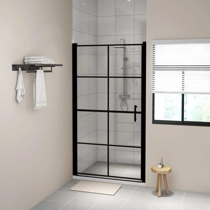 Puerta de ducha cristal templado 100x178 cm negro
