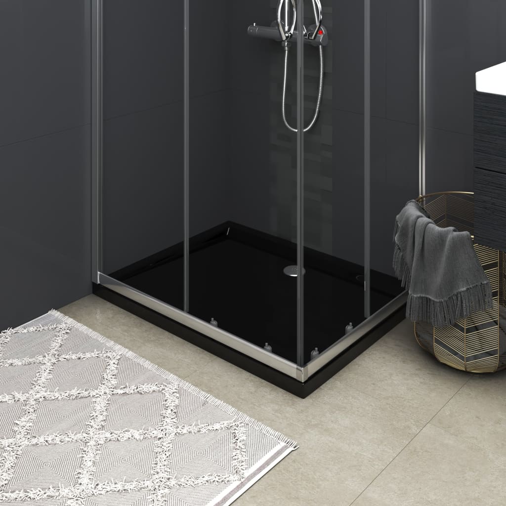 Plato de ducha ABS rectangular negro 70x90 cm