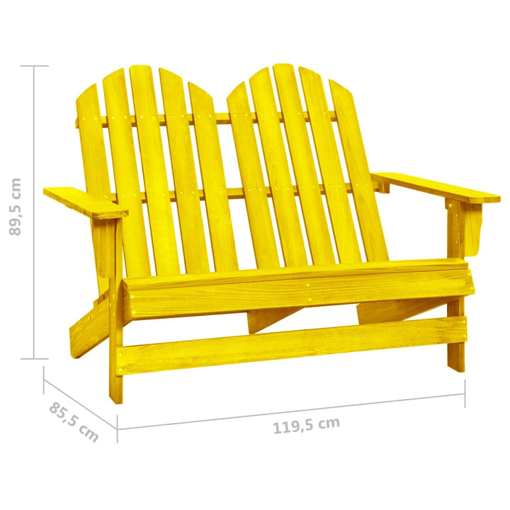 2-Sitzer Adirondack-Gartenbank Massivholz Tanne Gelb