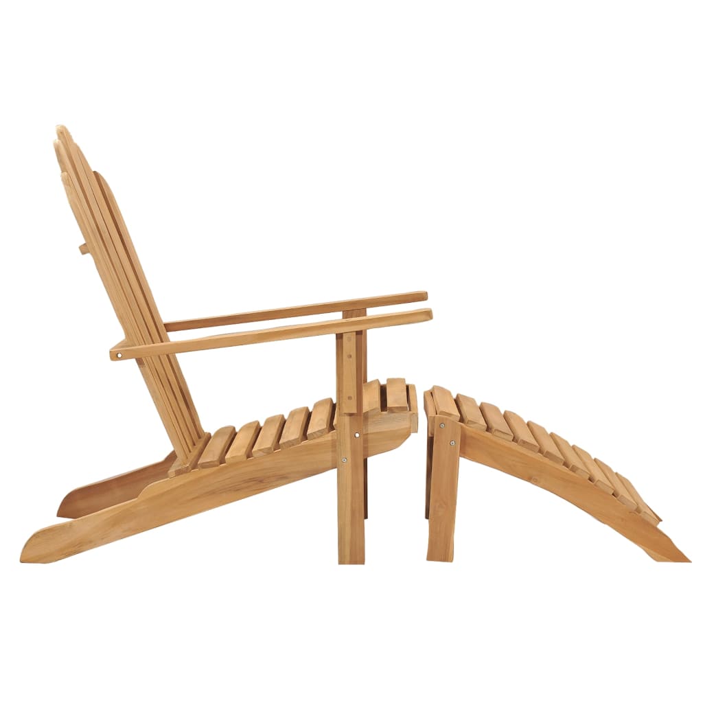 Adirondack-Stuhl mit Fußstütze Massivholz Teak