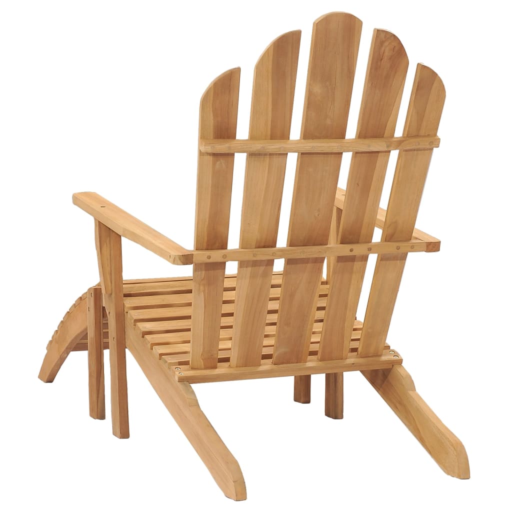 Adirondack-Stuhl mit Fußstütze Massivholz Teak