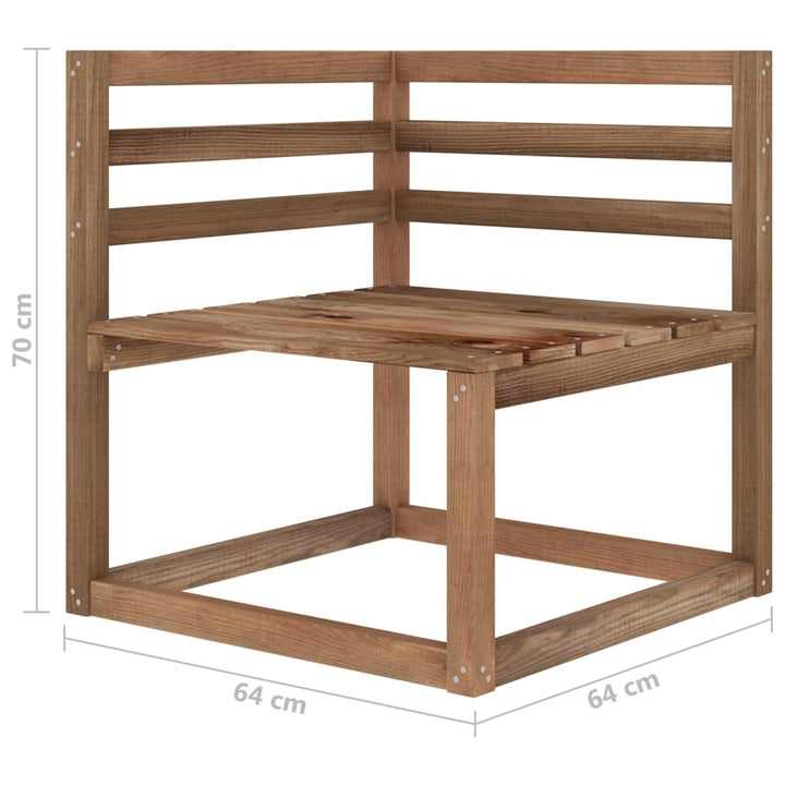 Garten-Paletten-Ecksofas 2 Stk. Braun Imprägniertes Kiefernholz