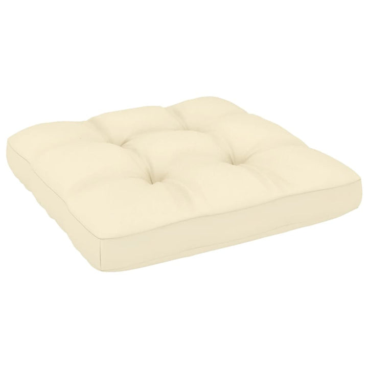 Garten-Mittelsofa mit Creme Kissen Massivholz Kiefer