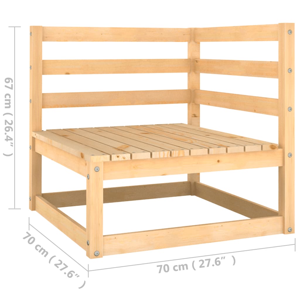 Gartensofa 2-Sitzer mit Kissen Kiefer Massivholz