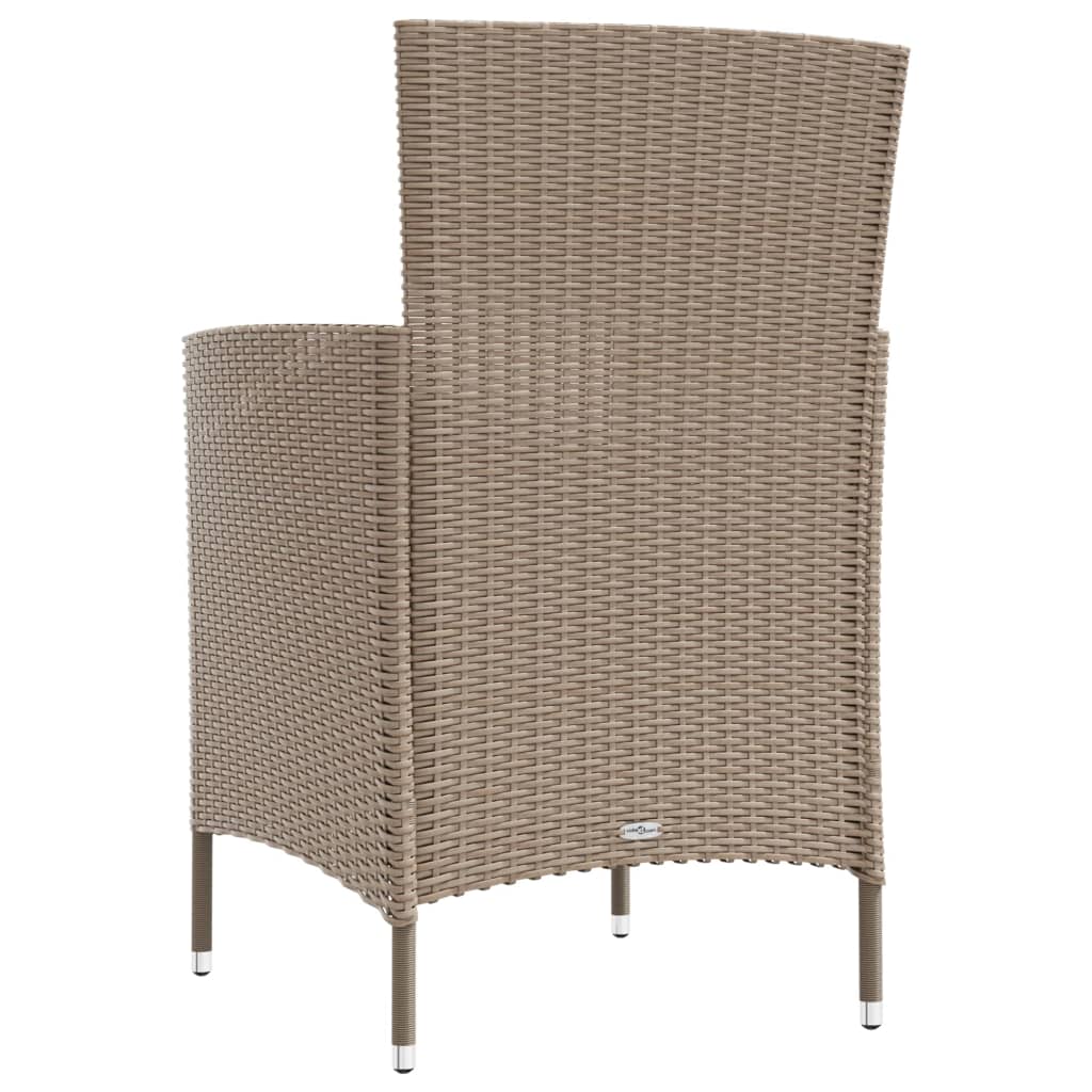 Gartenstühle mit Kissen 4 Stk. Poly Rattan Beige