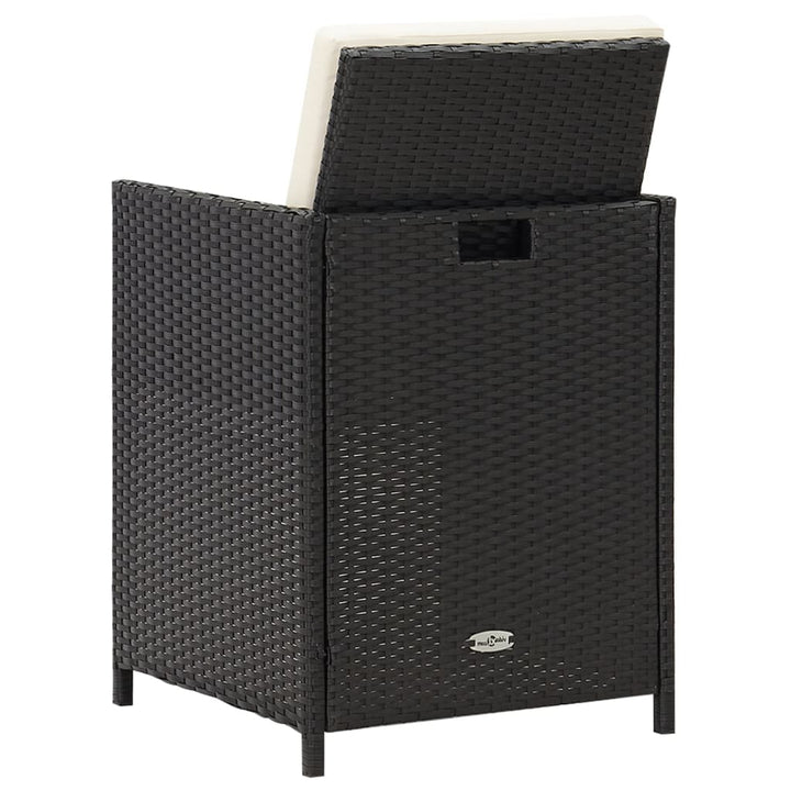 Gartenstühle 4 Stk. Poly Rattan Schwarz