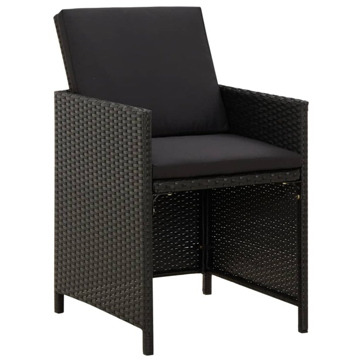 Gartenstühle mit Kissen 4 Stk. Poly Rattan Schwarz