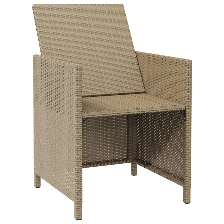 Gartenstühle mit Hocker 2 Stk. Poly Rattan Beige