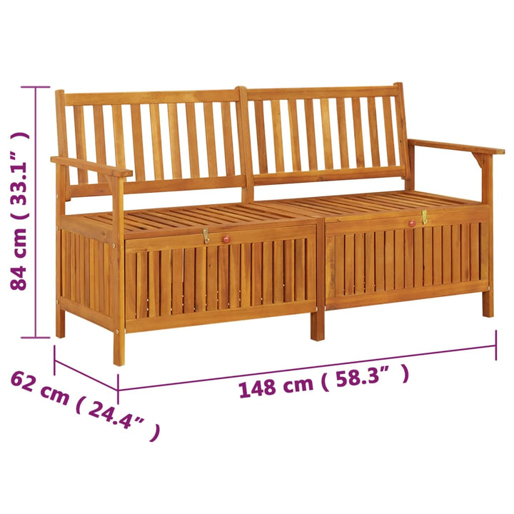 Banco arcón 148 cm madera maciza de acacia