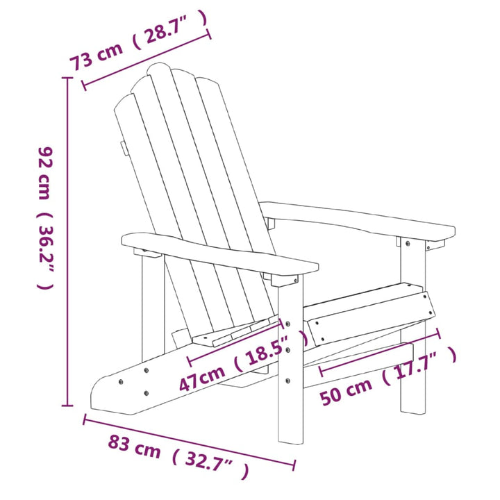 Adirondack-Gartenstuhl mit Tisch HDPE Braun