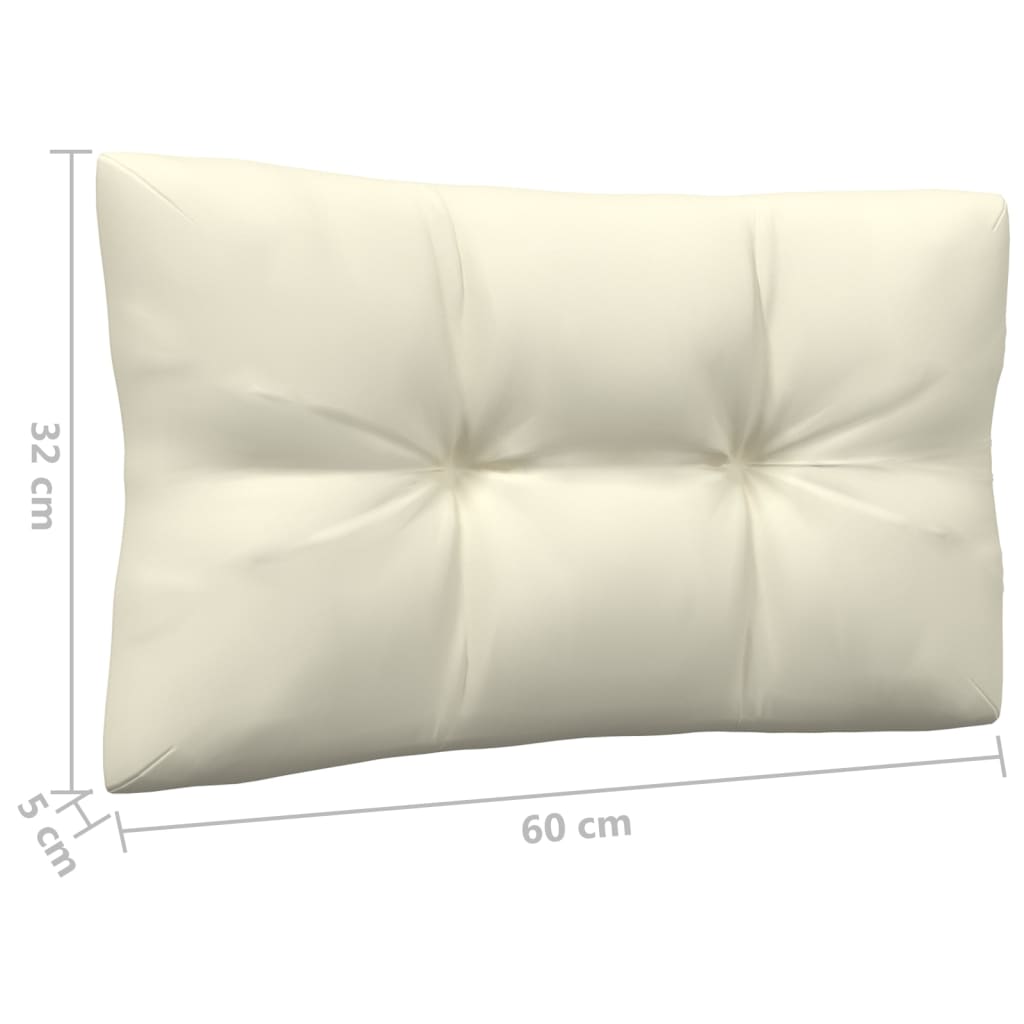 3-Sitzer-Gartensofa mit Creme Kissen Massivholz Kiefer