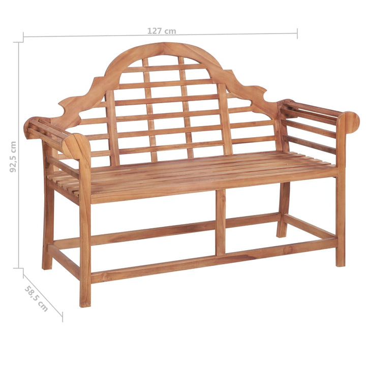 Gartenbank 127x58,5x92,5 cm Massivholz Teak