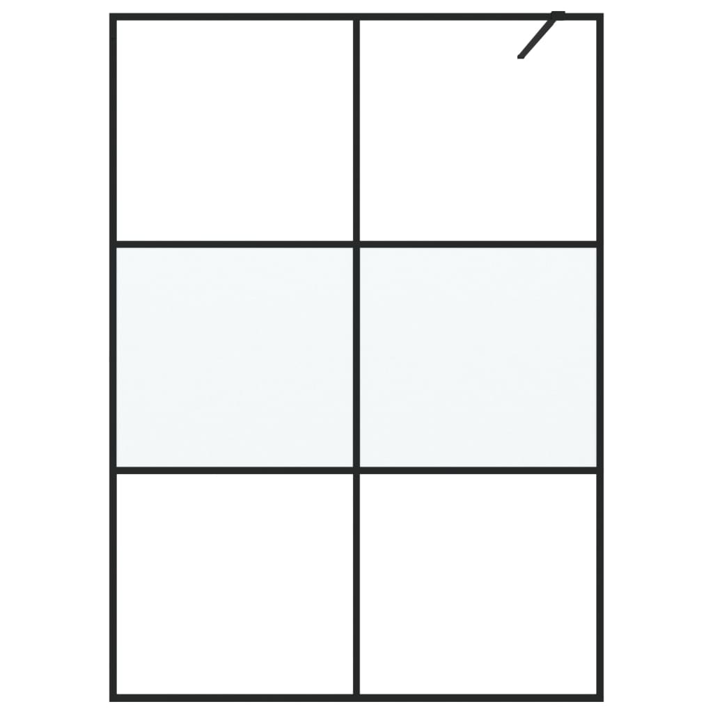 Mampara de ducha para cabina de ducha negra 140x195 cm semimate ESG