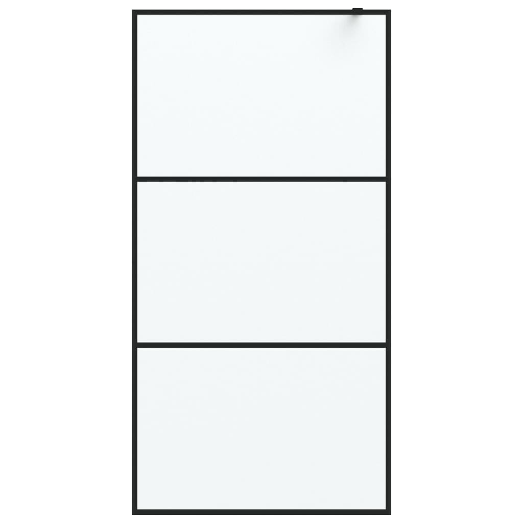 Mampara de ducha para cabina de ducha negra 100x195 cm ESG mate