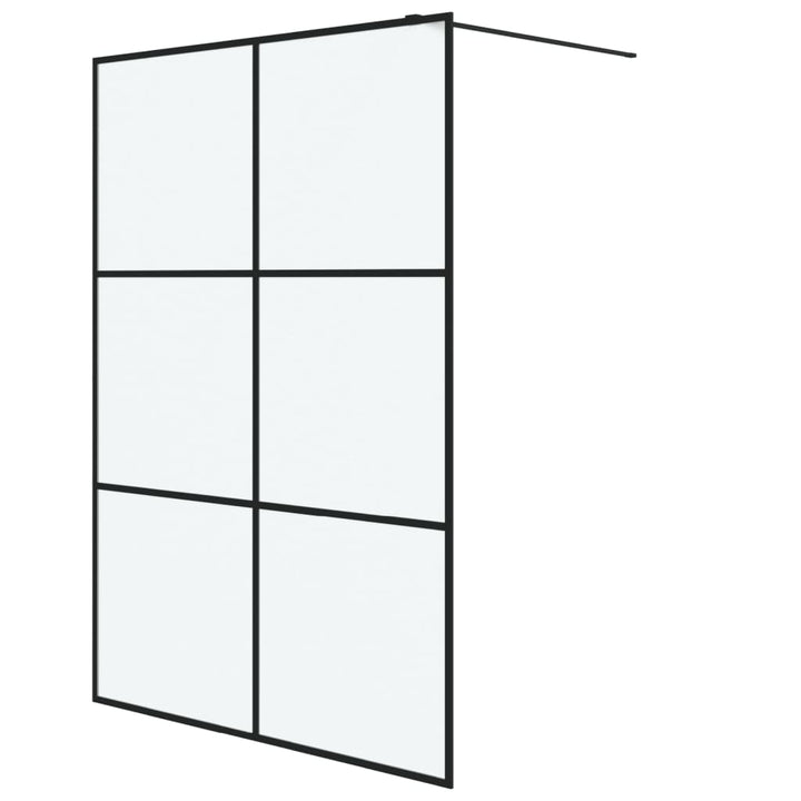 Duschwand für Begehbare Dusche Schwarz 140x195 cm Matt ESG-Glas