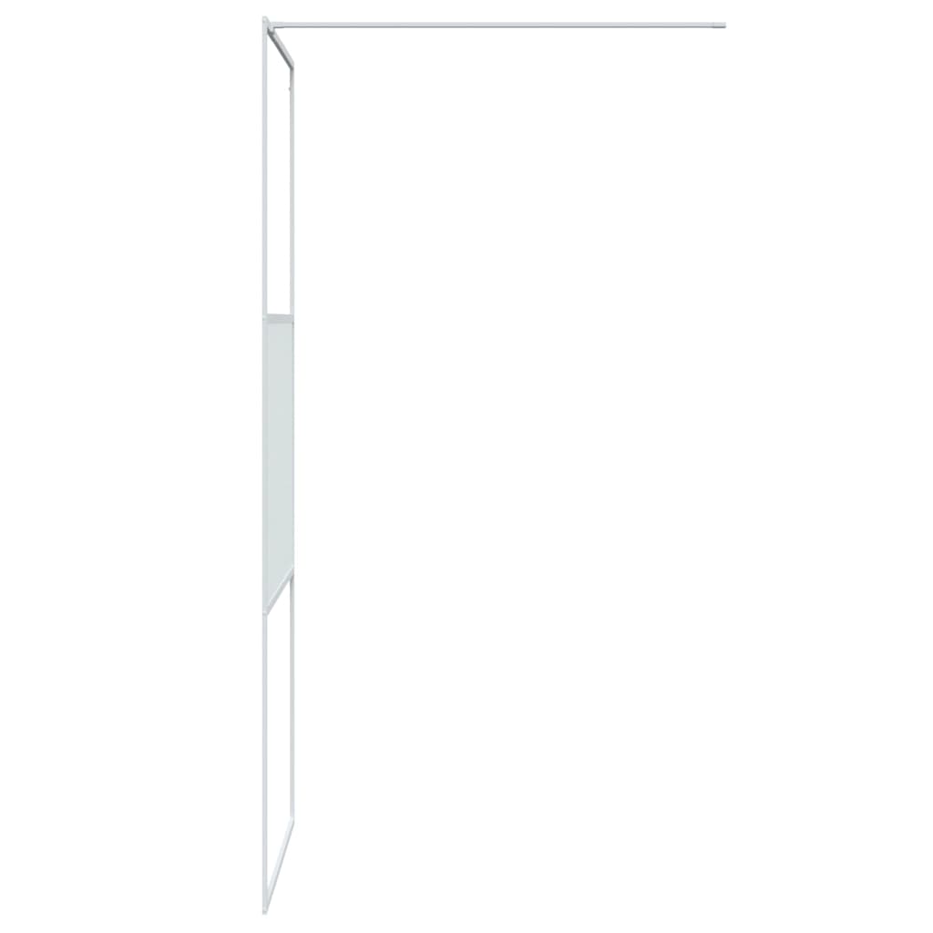 Duschwand für Begehbare Dusche Weiß 80x195 cm ESG-Klarglas