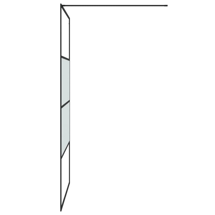Duschwand für Begehbare Dusche Schwarz 115x195 cm Halbmatt ESG