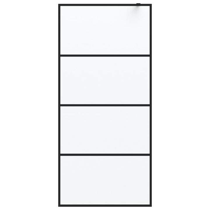 Duschwand für Begehbare Dusche Schwarz 90x195cm Matt ESG-Glas