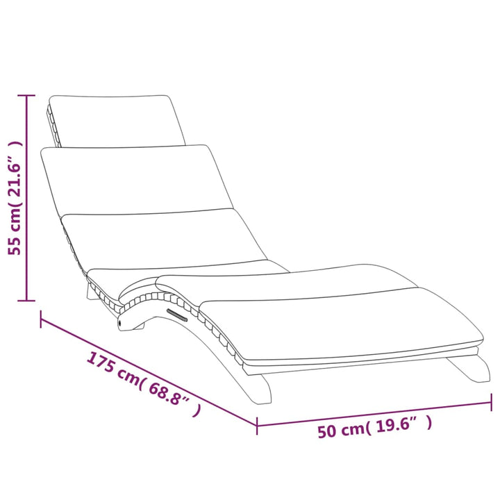 Sonnenliegen 2 Stk. mit Auflagen Massivholz Teak