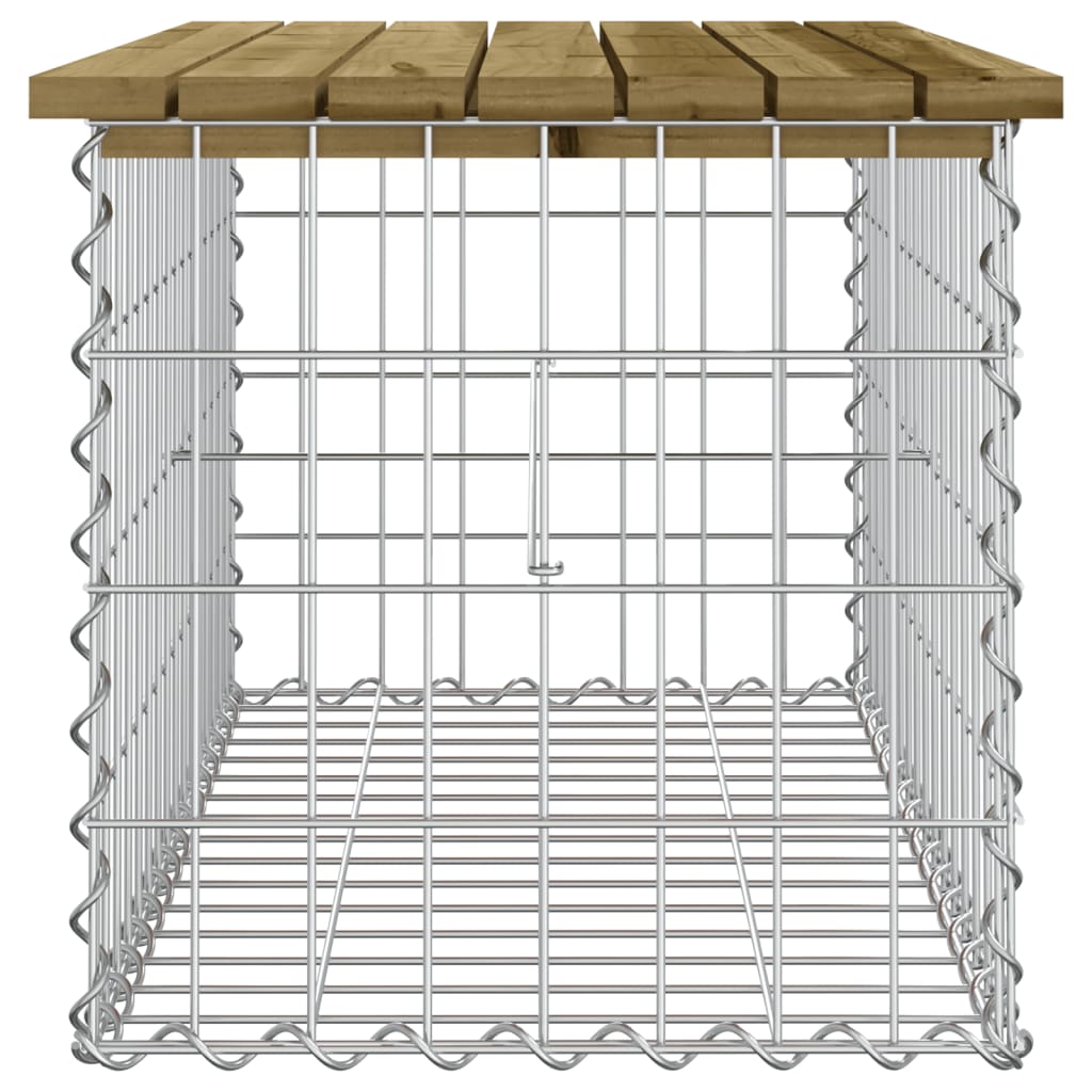 Gartenbank aus Gabionen 83x44x42 cm Kiefernholz Imprägniert