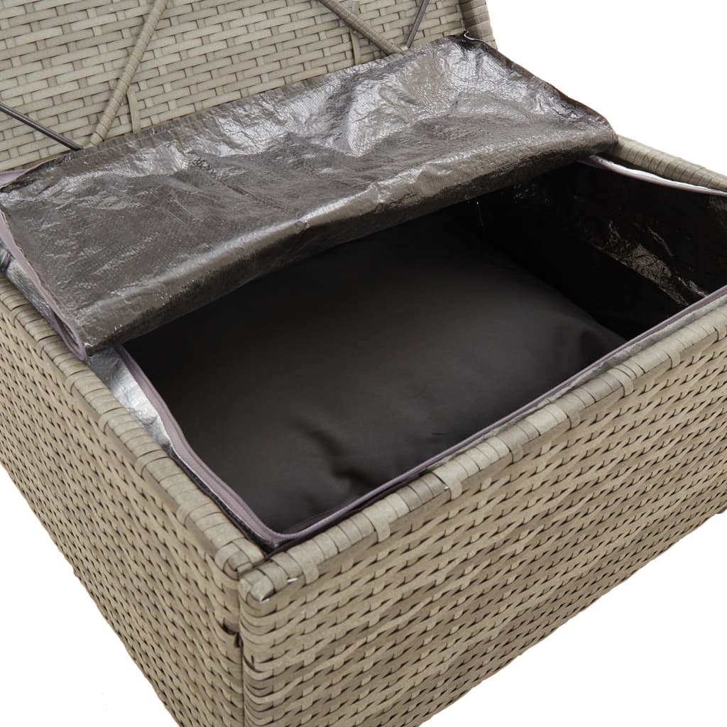 Gartensofa 2-Sitzer mit Kissen Grau Poly Rattan