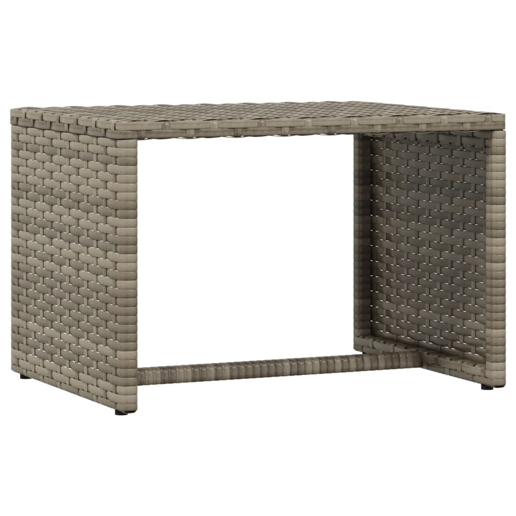 Sonnenliege mit Tisch Grau Poly Rattan