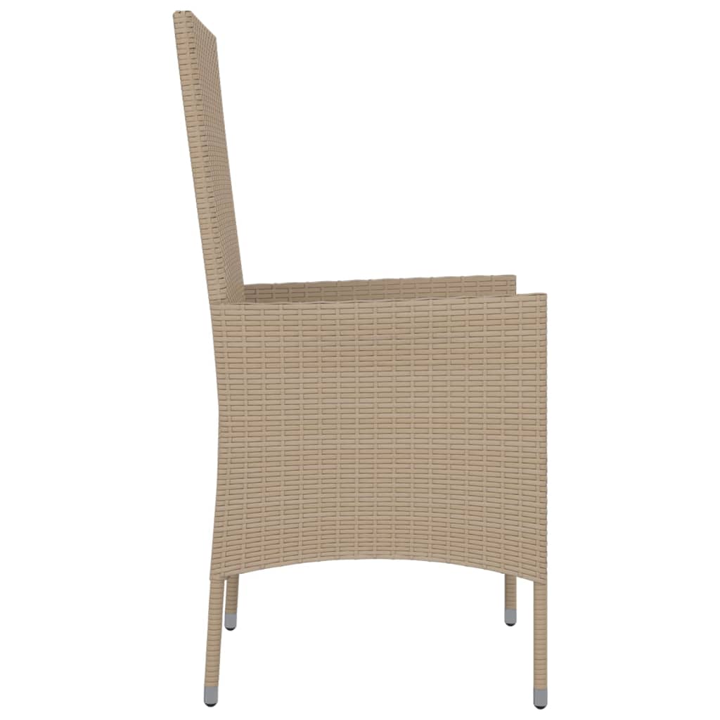 Gartenstühle mit Kissen 4 Stk. Poly Rattan Beige