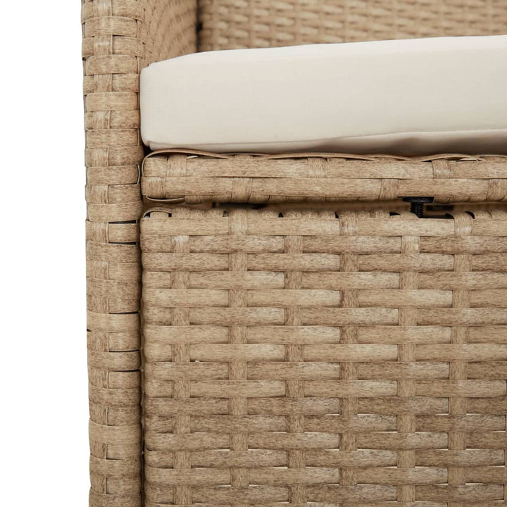 Gartenstühle mit Kissen 4 Stk. Poly Rattan Beige