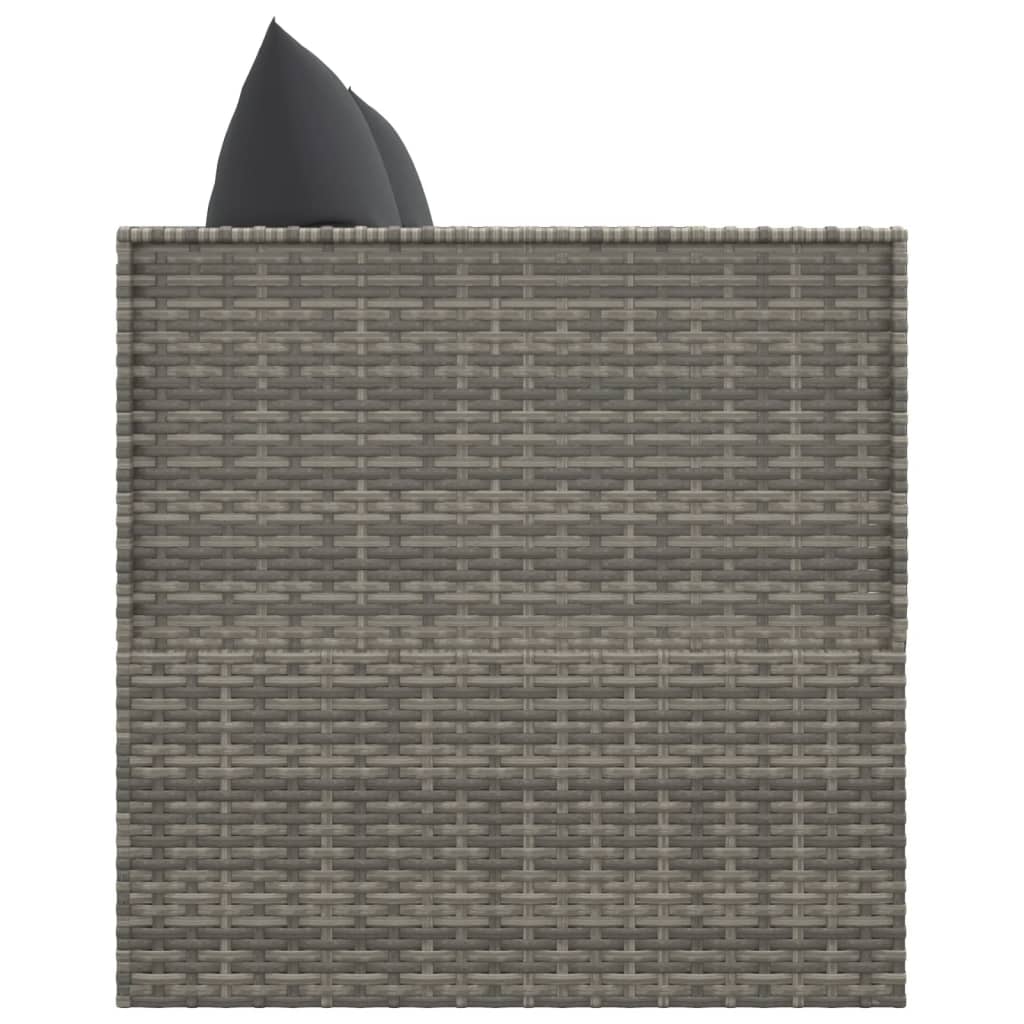 Outdoor-Loungebett mit Kissen Grau Poly Rattan