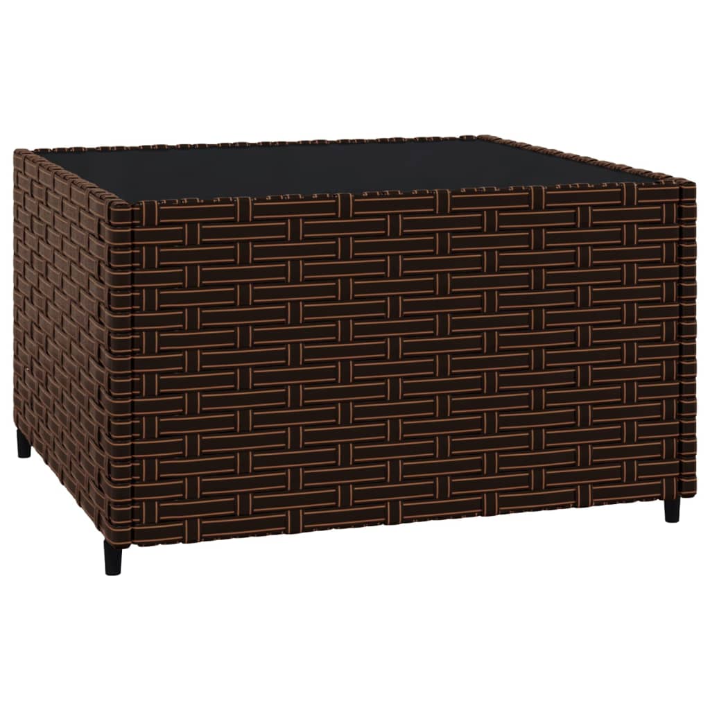 3-tlg. Garten-Lounge-Set mit Kissen Braun Poly Rattan