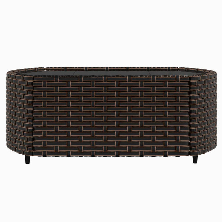 3-tlg. Garten-Lounge-Set mit Kissen Braun Poly Rattan