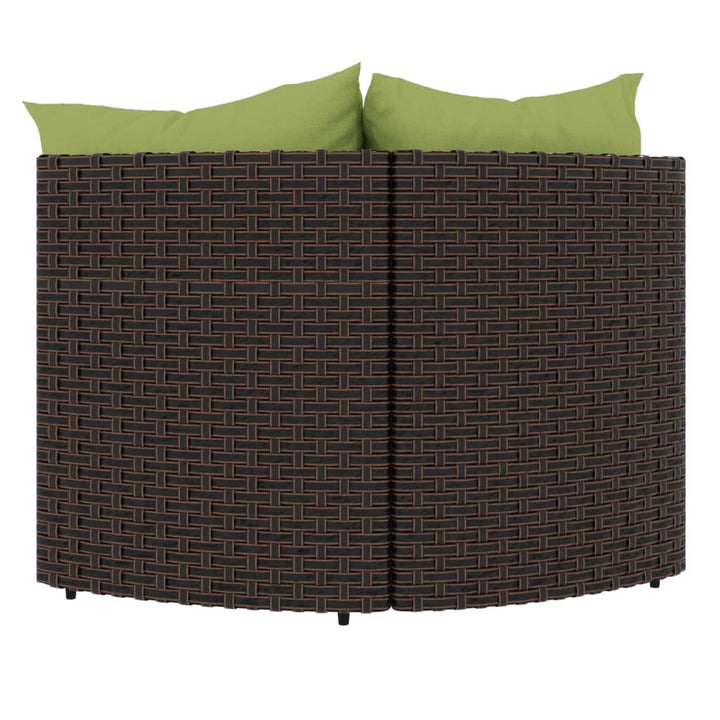 Garten-Ecksofas mit Kissen 2 Stk. Braun Poly Rattan