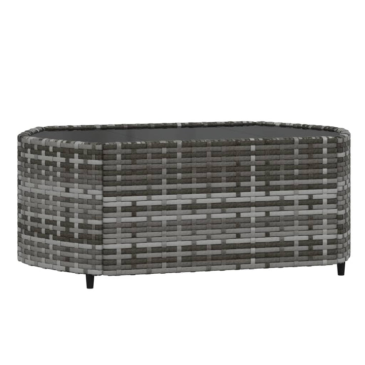 3-tlg. Garten-Lounge-Set mit Kissen Grau Poly Rattan