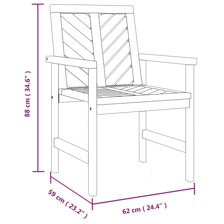 Garten-Essstühle 3 Stk. Massivholz Akazie